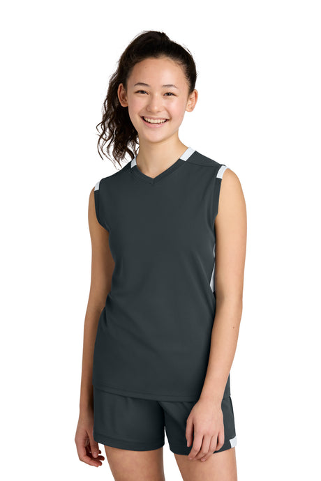 Sport-Tek Youth   Club Sleeveless V-Neck YST441