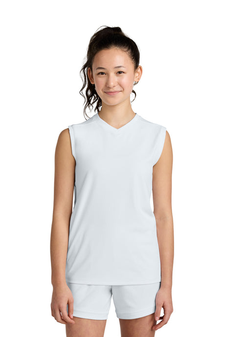 Sport-Tek Youth   Club Sleeveless V-Neck YST441