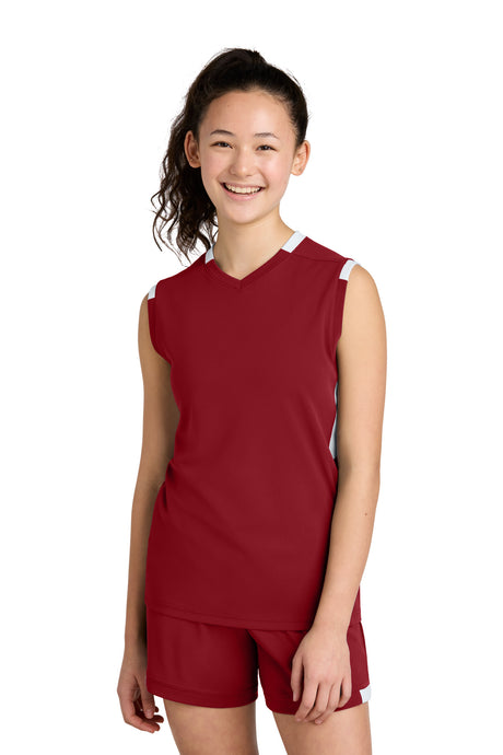 Sport-Tek Youth   Club Sleeveless V-Neck YST441