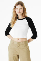 BELLA + CANVAS Women's Micro Rib Three-Quarter Raglan Sleeve Baby Tee
