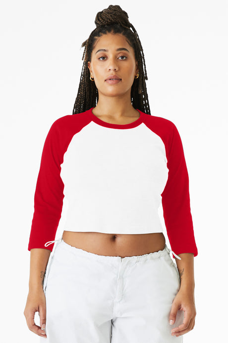 BELLA + CANVAS Women's Micro Rib Three-Quarter Raglan Sleeve Baby Tee