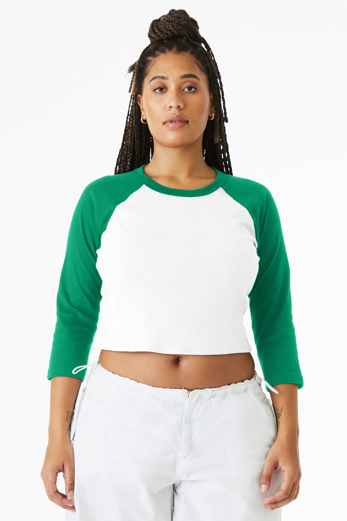 BELLA + CANVAS Women's Micro Rib Three-Quarter Raglan Sleeve Baby Tee