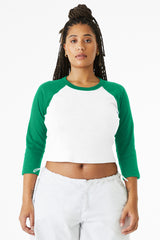 BELLA + CANVAS Women's Micro Rib Three-Quarter Raglan Sleeve Baby Tee