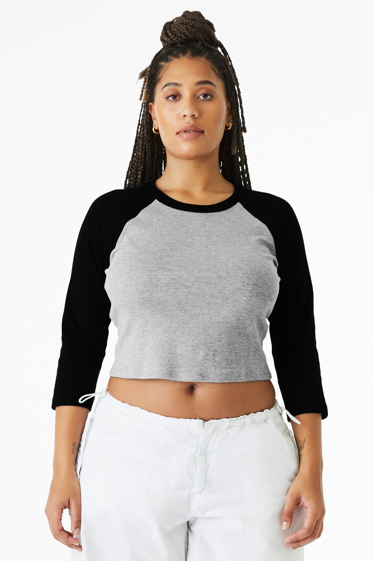 BELLA + CANVAS Women's Micro Rib Three-Quarter Raglan Sleeve Baby Tee