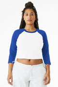 BELLA + CANVAS Women's Micro Rib Three-Quarter Raglan Sleeve Baby Tee