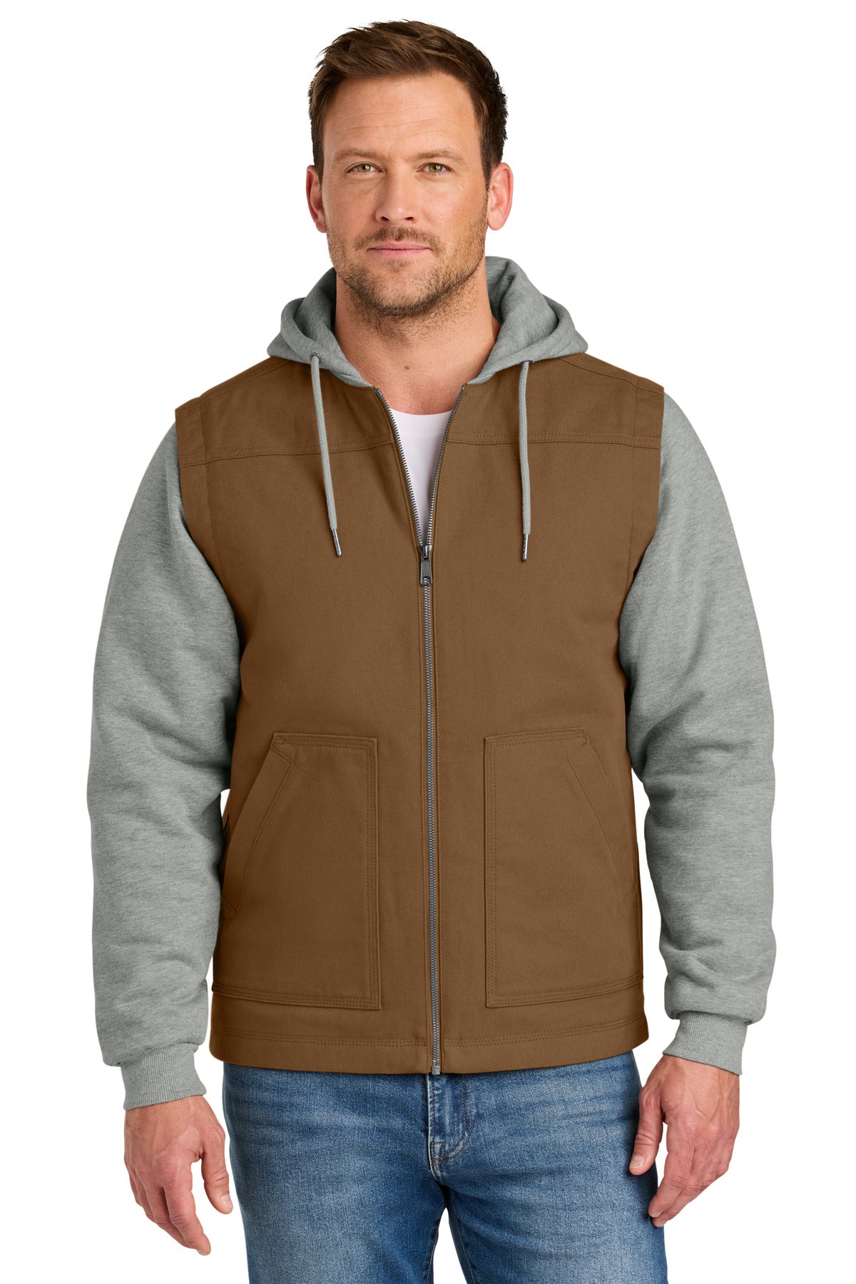 CornerStone Men's   Duck Fleece Full-Zip Hooded Jacket CSJ42