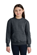 Port & Co Youth   Core Fleece Crewneck Pocket Sweatshirt PC78YPKT