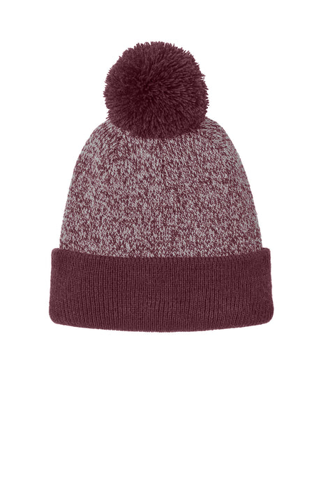 Sport-Tek Men's   Halftime Heather Pom Beanie STC68