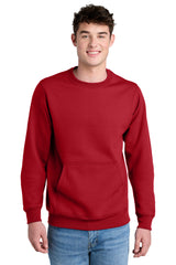 Port & Co Men's   Core Fleece Crewneck Pocket Sweatshirt PC78PKT