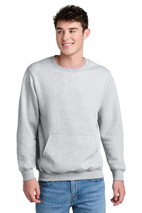 Port & Co Men's   Core Fleece Crewneck Pocket Sweatshirt PC78PKT