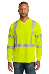 CornerStone Men's   ANSI 107 Class 3 Long Sleeve Segmented Tape Hooded Tee CS208