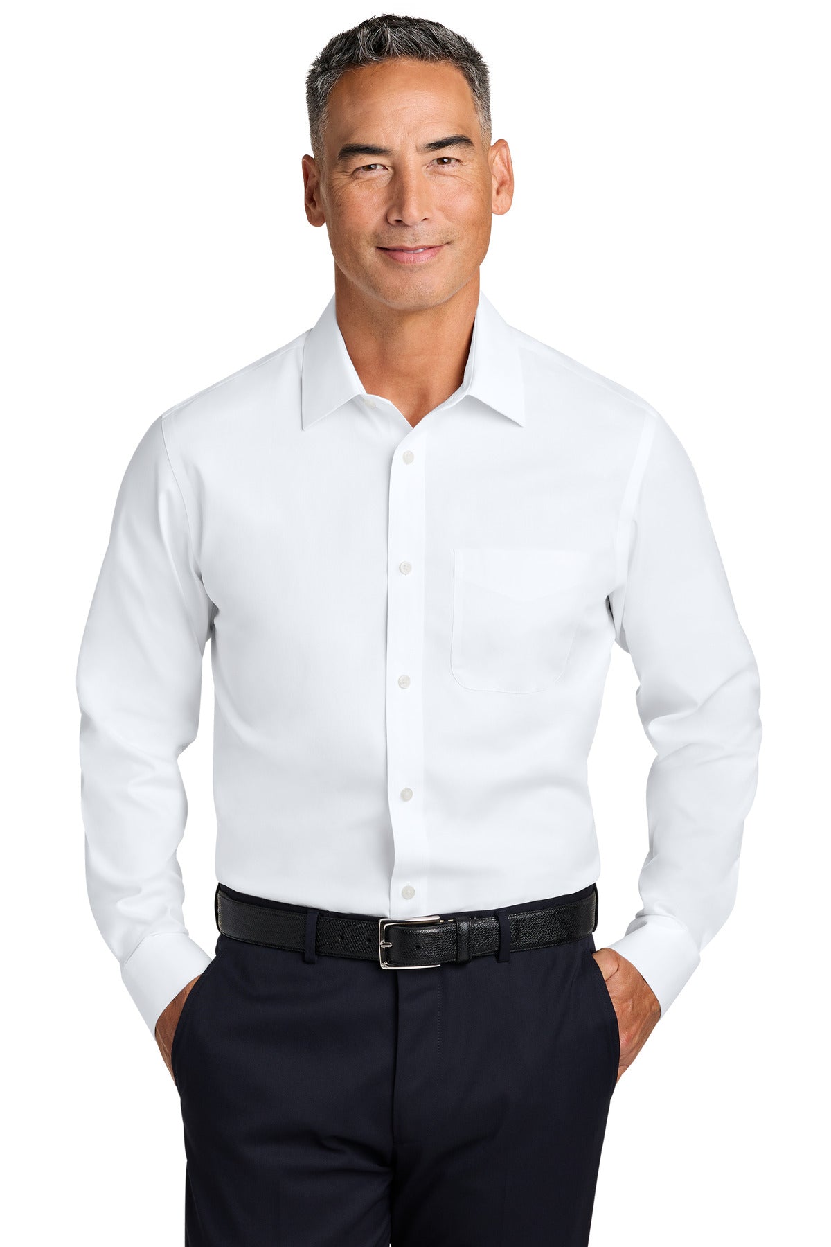 Brooks Brothers Men's   Wrinkle-Free Stretch Pinpoint Spread Collar Shirt BB18012