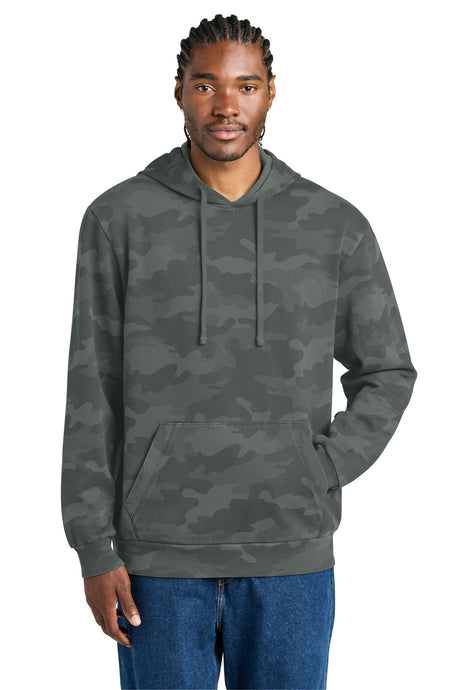 District Men's Wash   Camo Fleece Hoodie DT2200C