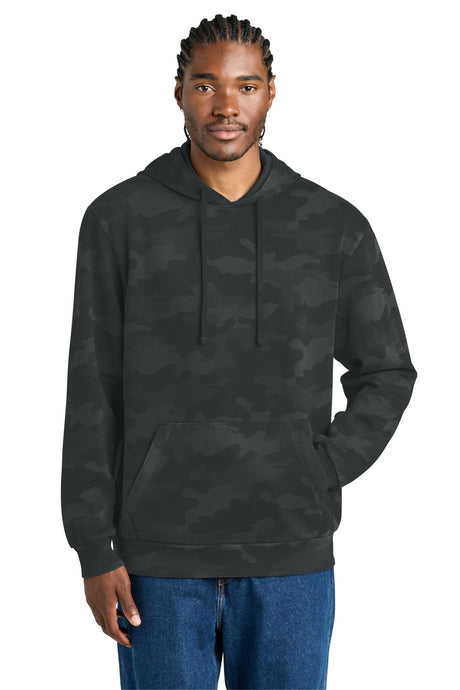 District Men's Wash   Camo Fleece Hoodie DT2200C