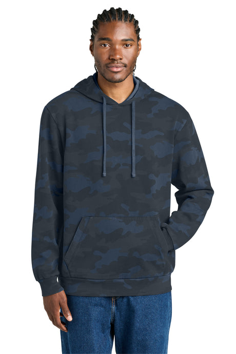 District Men's Wash   Camo Fleece Hoodie DT2200C