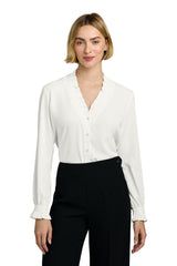 Brooks Brothers Women's   Long Sleeve Ruffle Collar Blouse BB18011