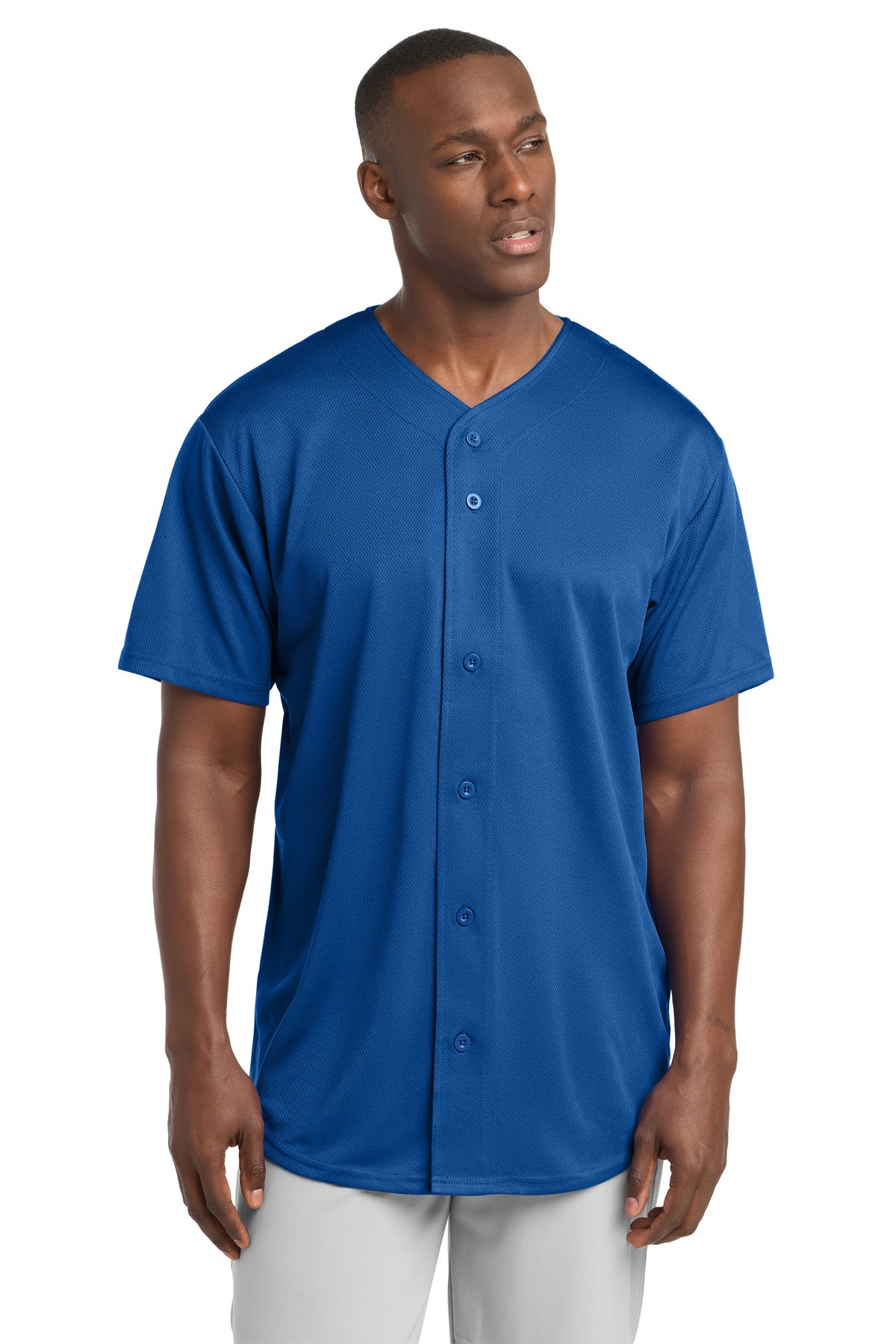 Sport-Tek Men's   PosiCharge   Tough Mesh Full-Button Jersey