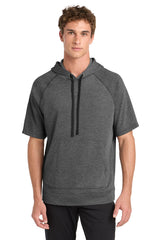 Sport-Tek Men's    PosiCharge    Tri-Blend Wicking Fleece Short Sleeve Hooded Pullover ST297