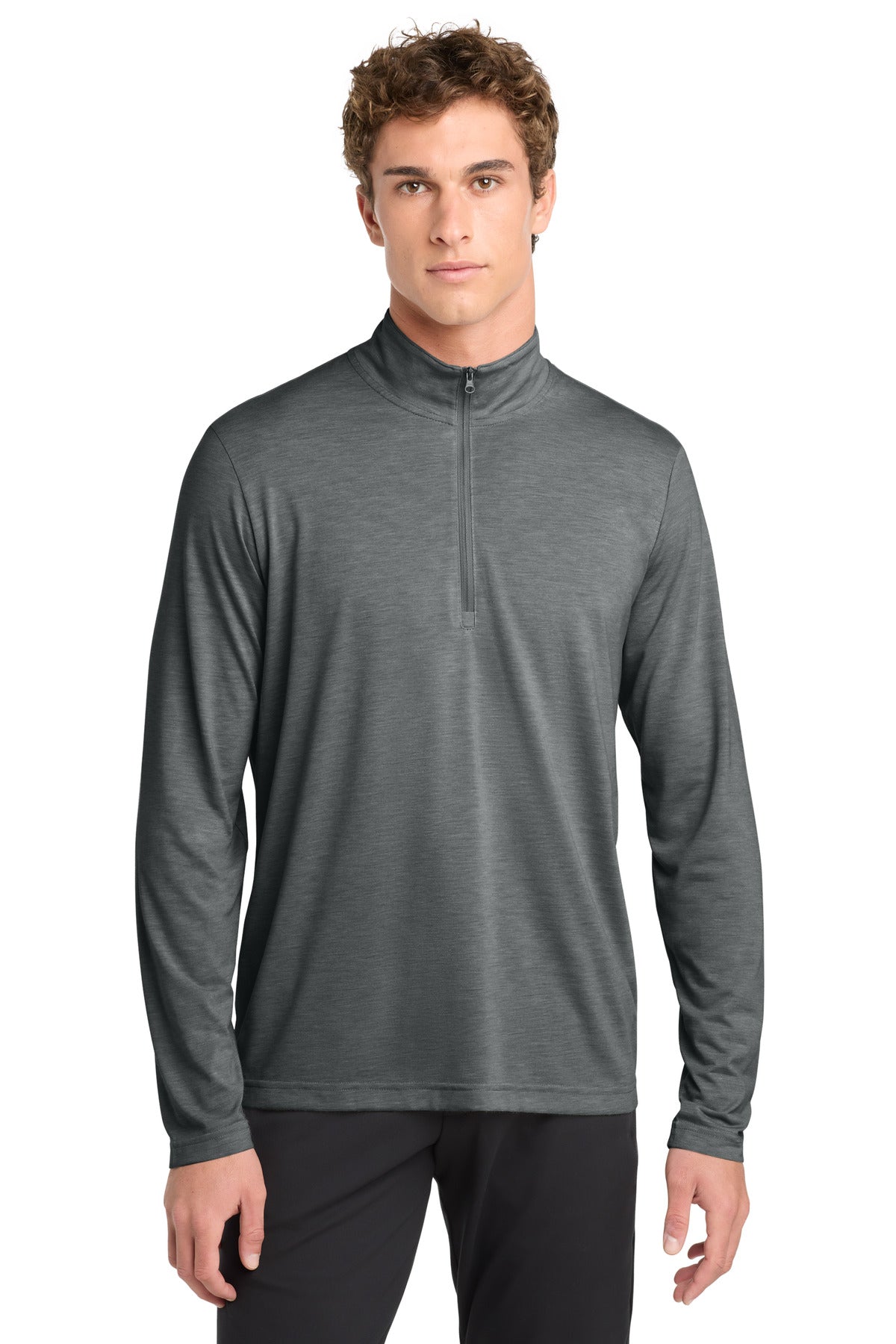 Sport-Tek Men's    PosiCharge    Tri-Blend Wicking 1/4-Zip Pullover