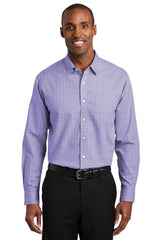 Red House Men's   Windowpane Plaid Non-Iron Shirt