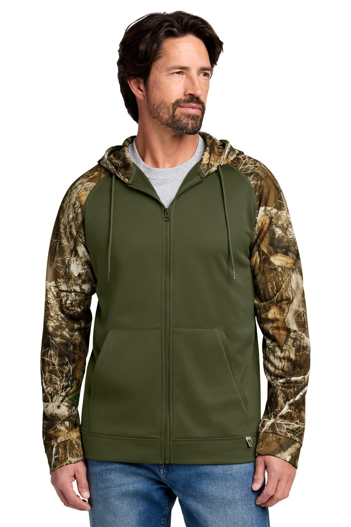 Russell Outdoors Men's   Realtree   Performance Colorblock Full-Zip Hoodie RU452