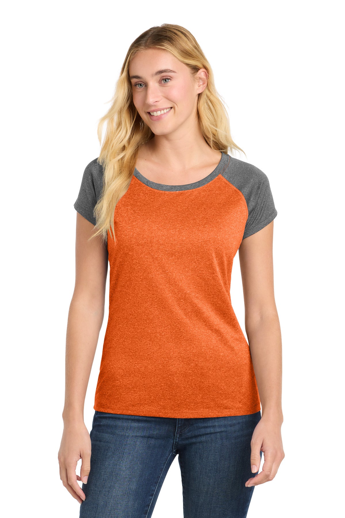 Sport-Tek Women's    Heather-On-Heather Contender    Scoop Neck Tee