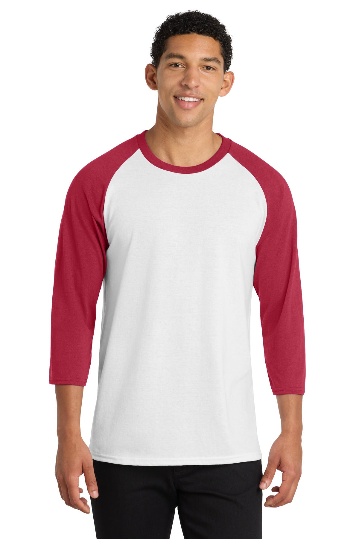 Port & Co Men's   Core Blend 3/4-Sleeve Raglan Tee