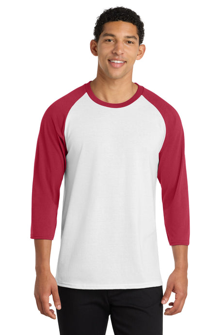 Port & Co Men's   Core Blend 3/4-Sleeve Raglan Tee