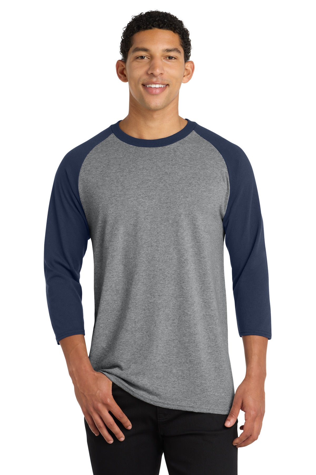 Port & Co Men's   Core Blend 3/4-Sleeve Raglan Tee