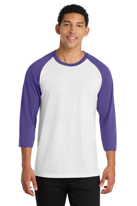 Port & Co Men's   Core Blend 3/4-Sleeve Raglan Tee