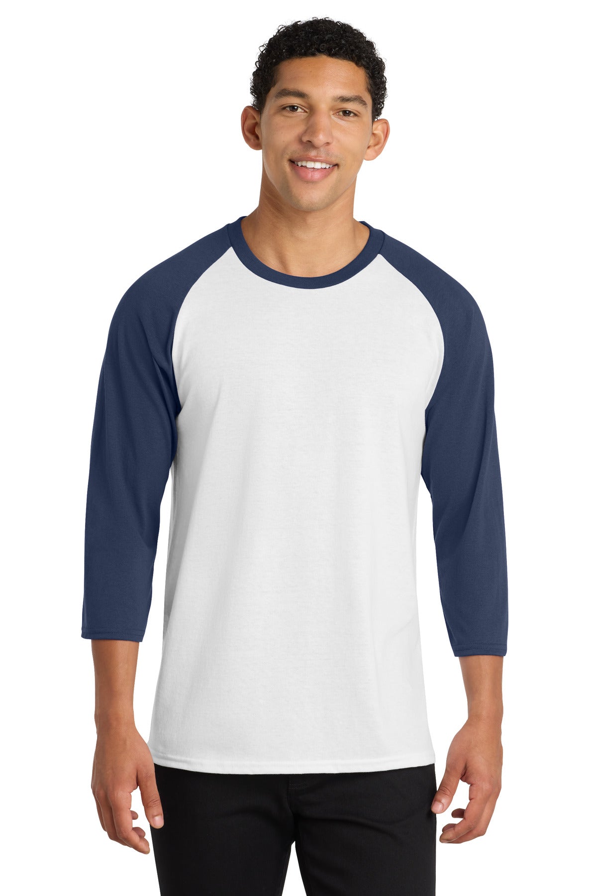 Port & Co Men's   Core Blend 3/4-Sleeve Raglan Tee