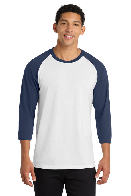 Port & Co Men's   Core Blend 3/4-Sleeve Raglan Tee