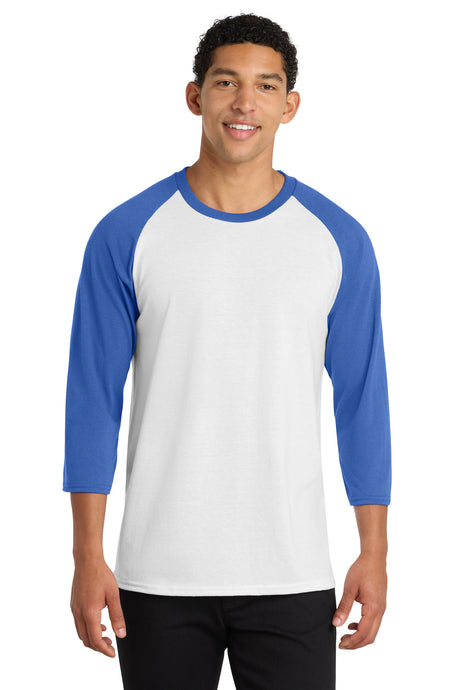 Port & Co Men's   Core Blend 3/4-Sleeve Raglan Tee