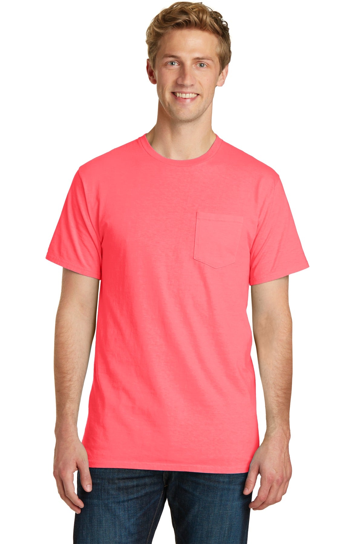 Port & Co Men's   Beach Wash   Garment-Dyed Pocket Tee