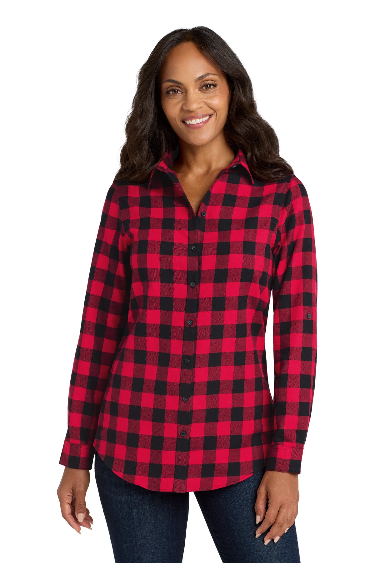 Port Authority Women's   Plaid Flannel Tunic