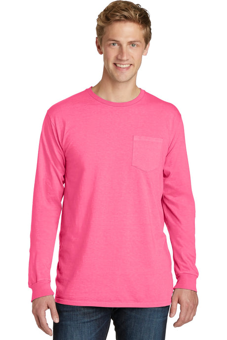 Port & Co Men’s   Beach Wash   Garment-Dyed Long Sleeve Pocket Tee  PC099LSP