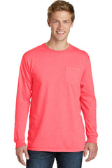 Port & Co Men’s   Beach Wash   Garment-Dyed Long Sleeve Pocket Tee  PC099LSP