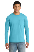 Port & Co Men’s   Beach Wash   Garment-Dyed Long Sleeve Pocket Tee  PC099LSP