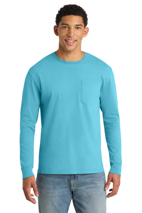 Port & Co Men’s   Beach Wash   Garment-Dyed Long Sleeve Pocket Tee  PC099LSP