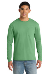 Port & Co Men’s   Beach Wash   Garment-Dyed Long Sleeve Pocket Tee  PC099LSP