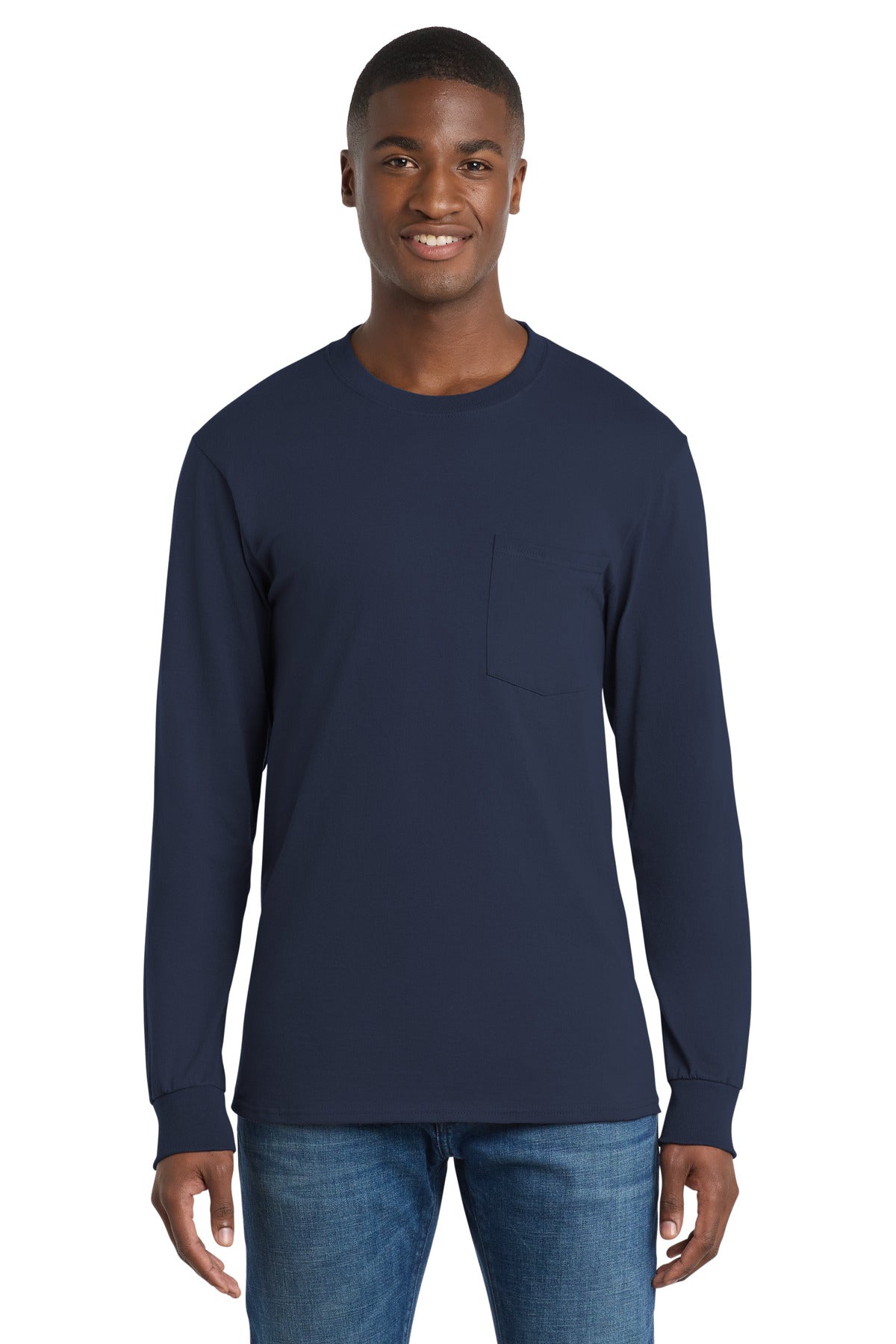 Port & Co Men's   Tall Long Sleeve Essential Pocket Tee