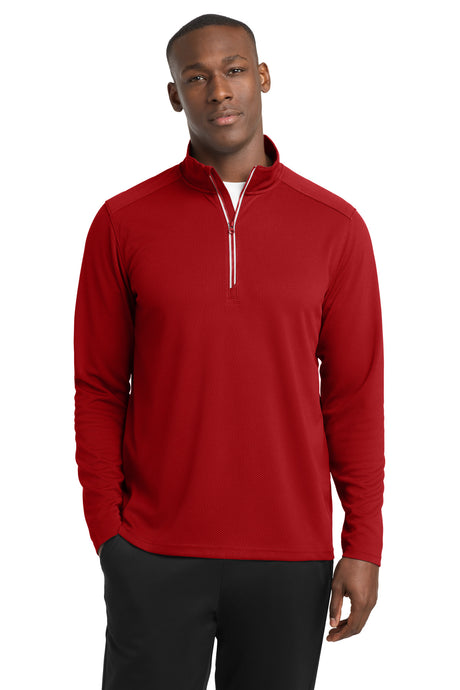 Sport-Tek Men's   Sport-Wick   Textured 1/4-Zip Pullover