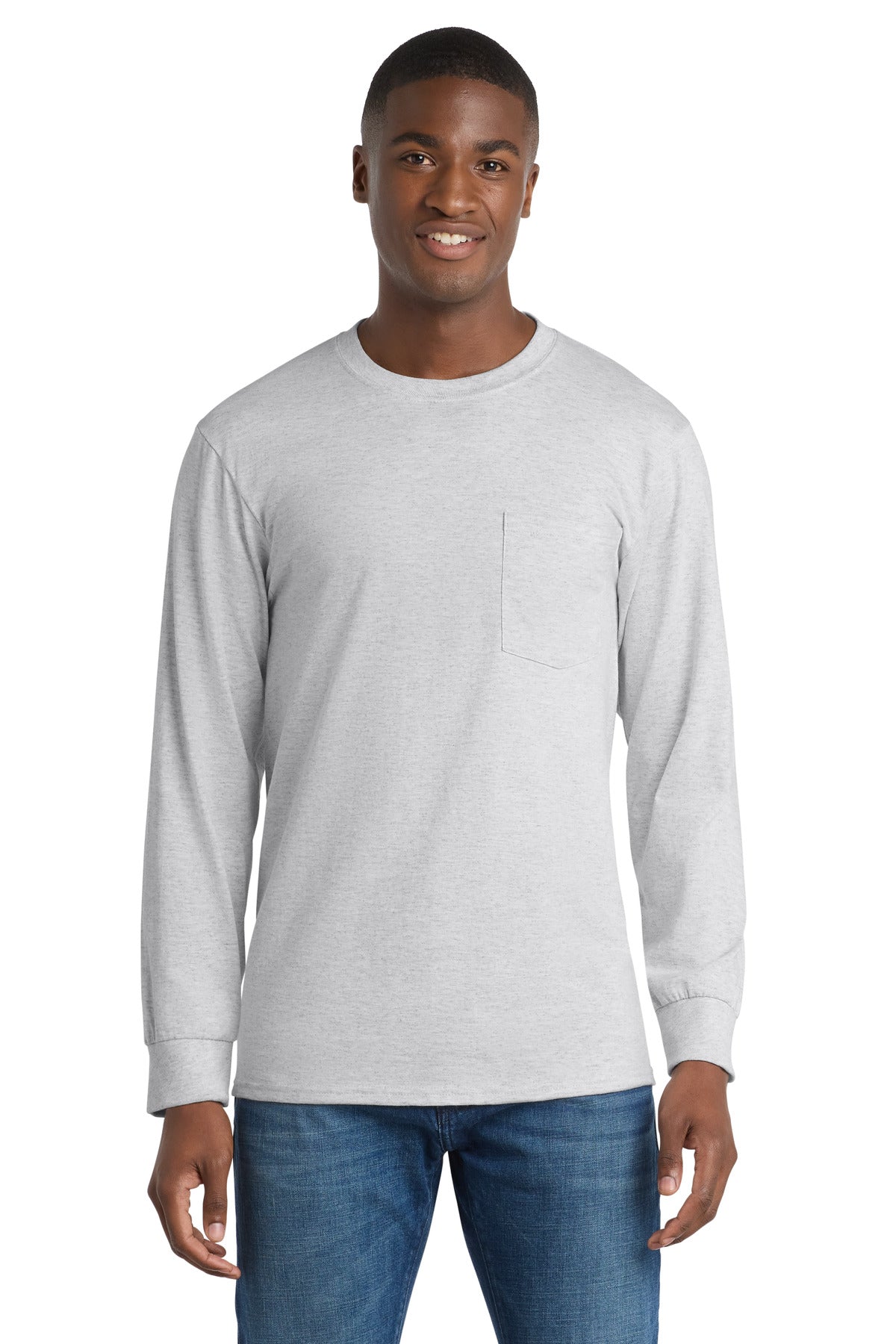 Port & Co Men's   Long Sleeve Essential Pocket Tee