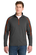 Sport-Tek Men's   Sport-Wick   Stretch 1/4-Zip Colorblock Pullover