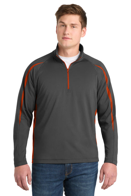 Sport-Tek Men's   Sport-Wick   Stretch 1/4-Zip Colorblock Pullover