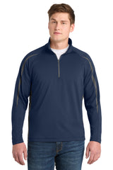 Sport-Tek Men's   Sport-Wick   Stretch 1/4-Zip Colorblock Pullover