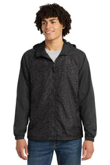 Sport-Tek Men's   Heather Colorblock Raglan Hooded Wind Jacket