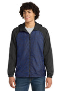 Sport-Tek Men's   Heather Colorblock Raglan Hooded Wind Jacket