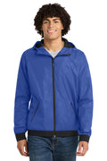 Sport-Tek Men's   Embossed Hooded Wind Jacket