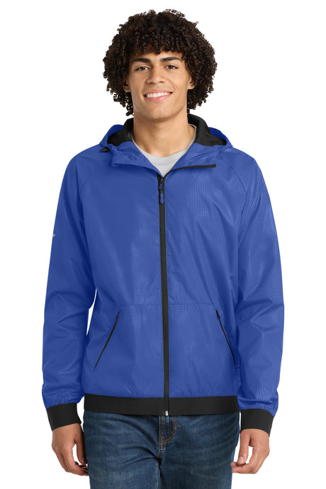 Sport-Tek Men's   Embossed Hooded Wind Jacket